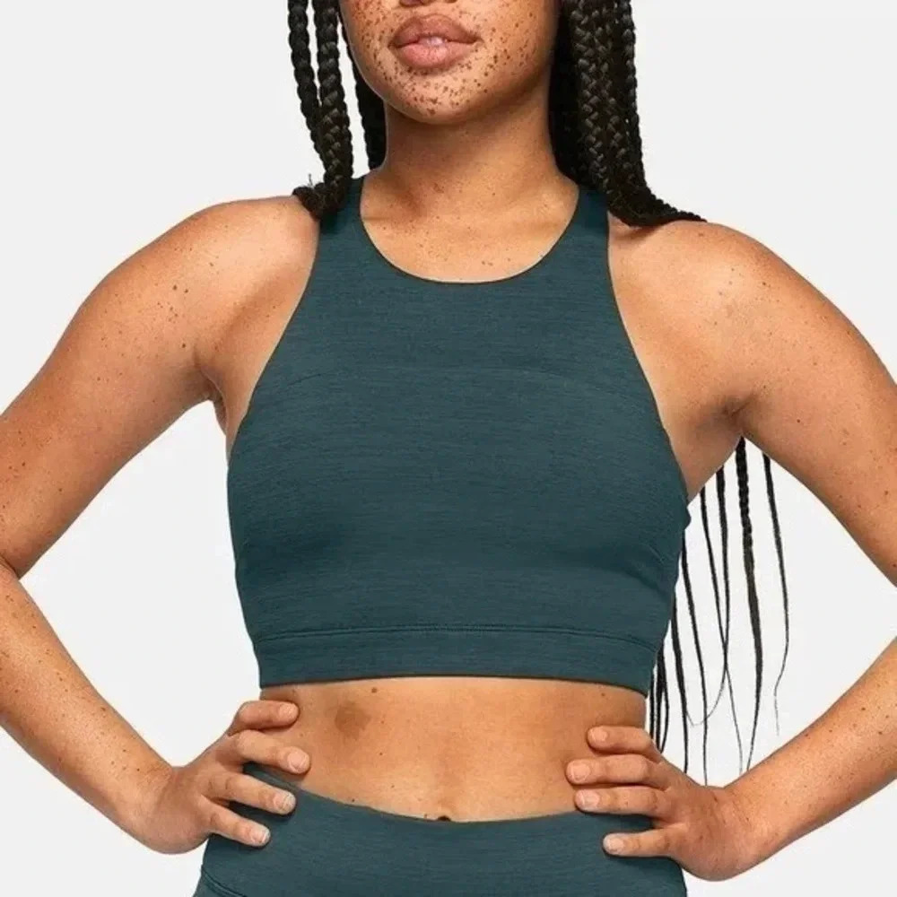 outdoor voices techsweat crop top green XS